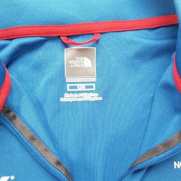 The North Face Mens Large 1/4 Zip Pullover Long Sleeve Collared Blue - Picture 3 of 9